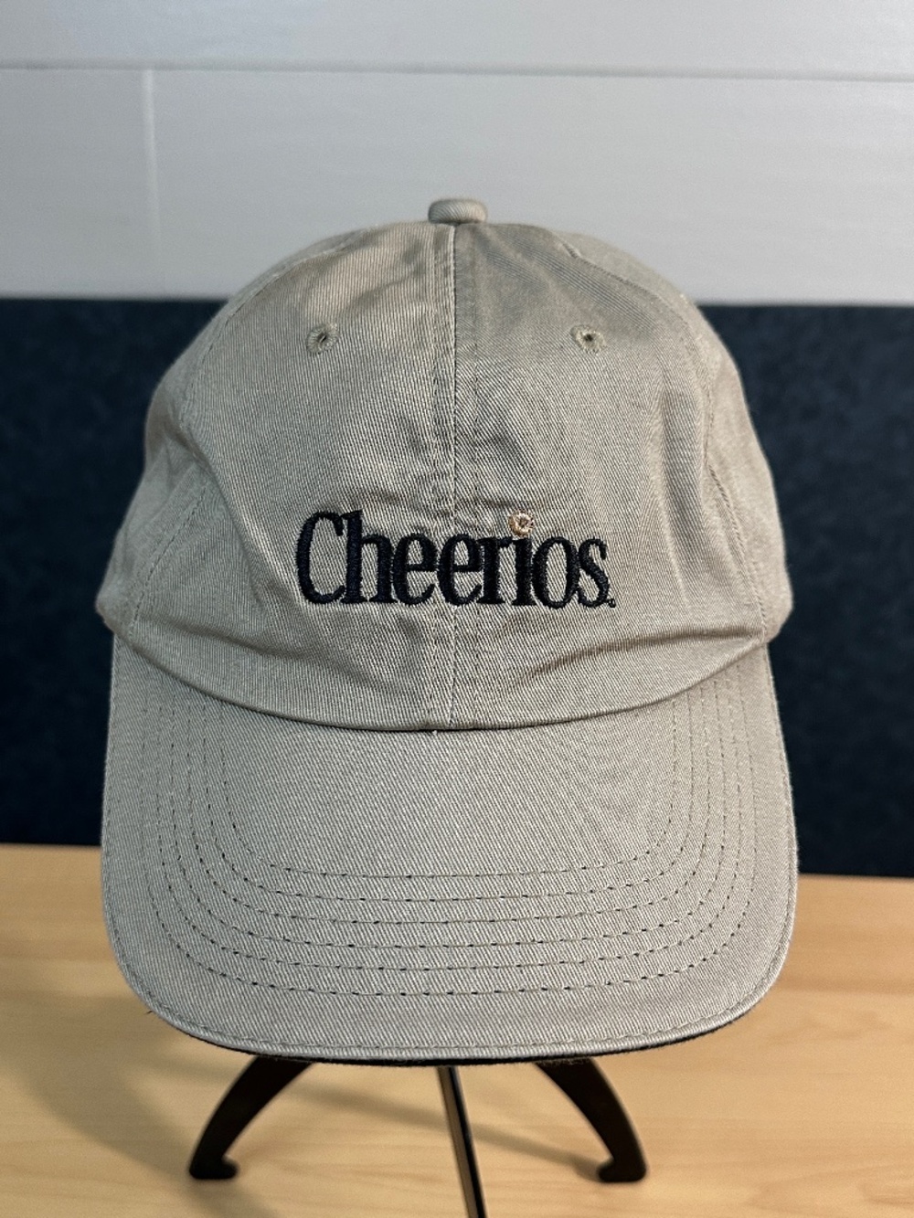 Y2K Cheerios Cereal Embroidered Logo Khaki Baseball Dad Hat Cap